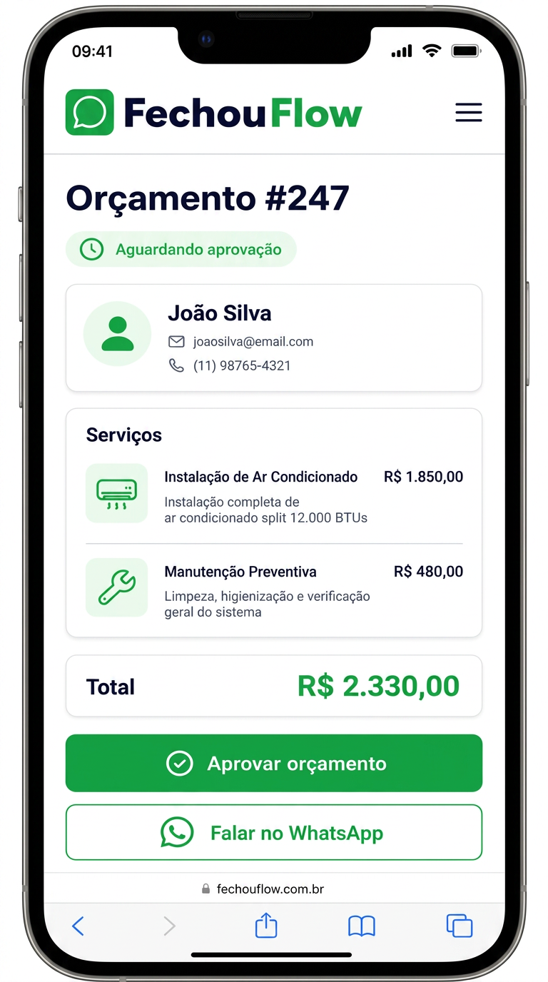 Portal do cliente no celular - Dashboard